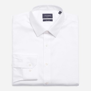 Pinpoint Solid - Point Collar White Non-Iron Dress Shirt