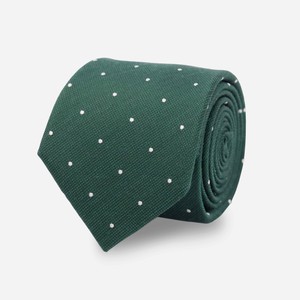 Dotted Report Hunter Green Tie