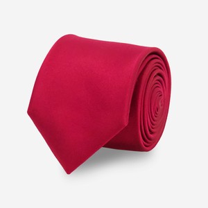 Solid Satin Red Tie