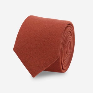Solid Wool Burnt Orange Tie