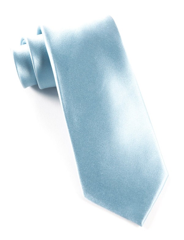 Solid Satin Baby Blue Tie