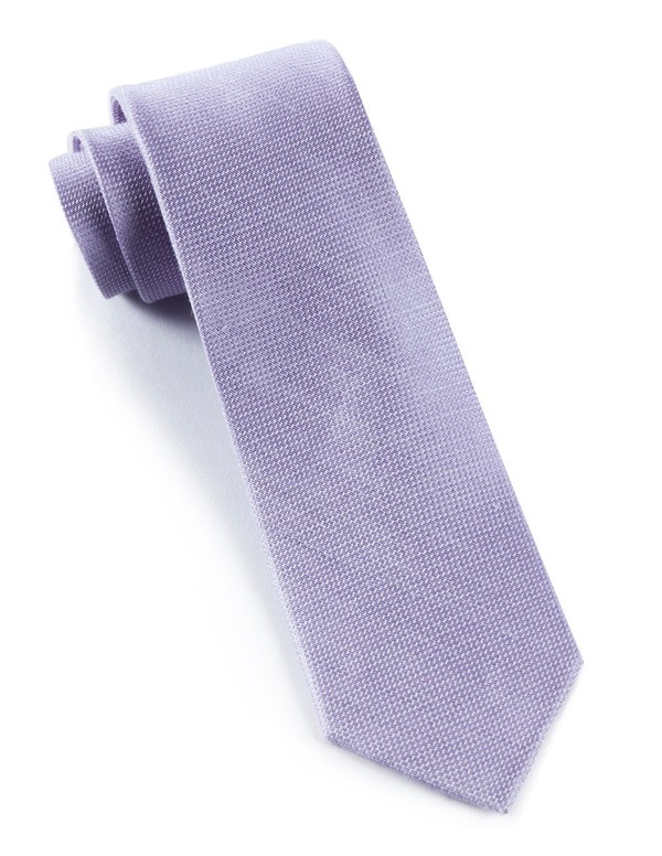 Solid Linen Lavender Tie