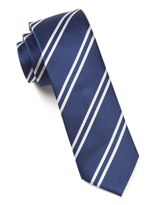 Double Stripe Navy Tie
