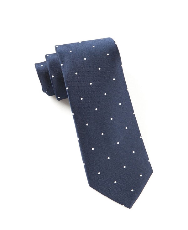 Black and Blue Polka Dot Handmade 100% Silk Wedding Tie 
