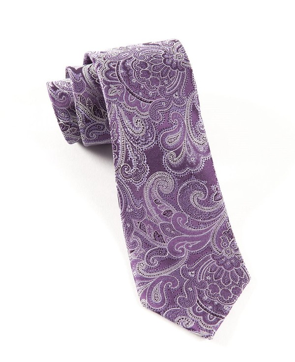 Designer Paisley Eggplant Tie