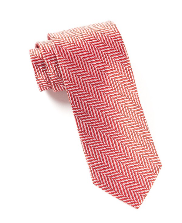 Native Herringbone Red Tie