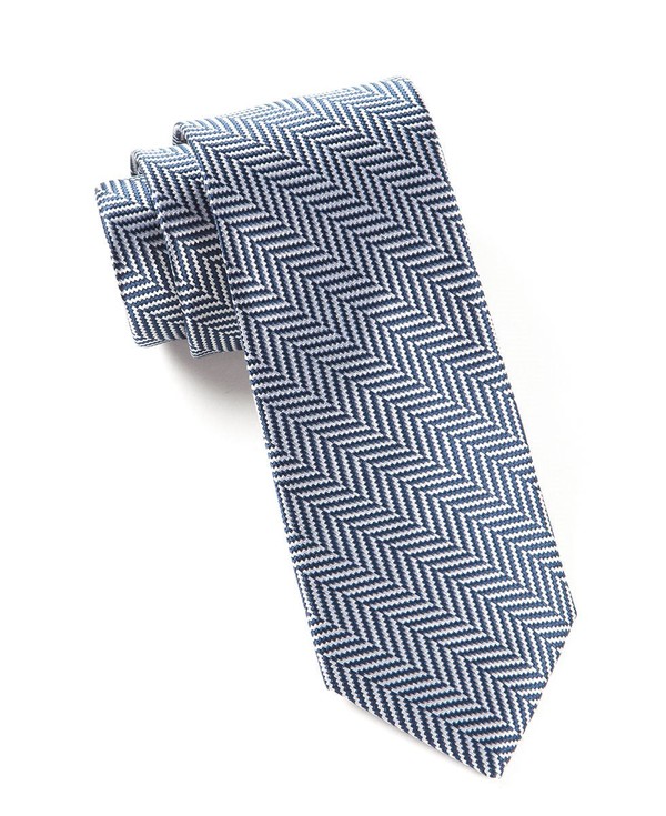 Native Herringbone Navy Tie