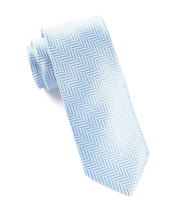 Native Herringbone Light Blue Tie