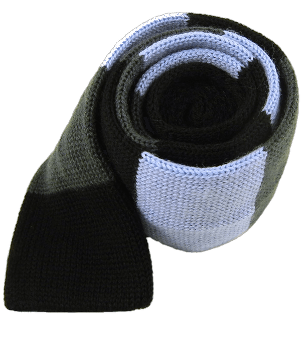 Knit Wool Master Stripe Sky Tie