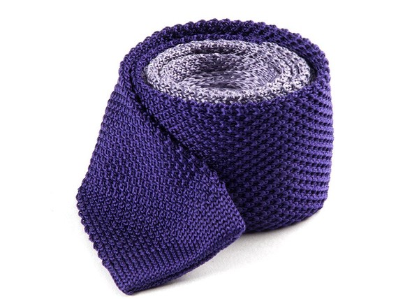 Color Blocked Knit Lilac Tie