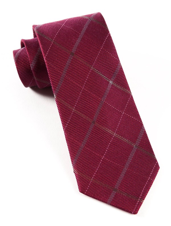 Sheridan Plaid Raspberry Tie