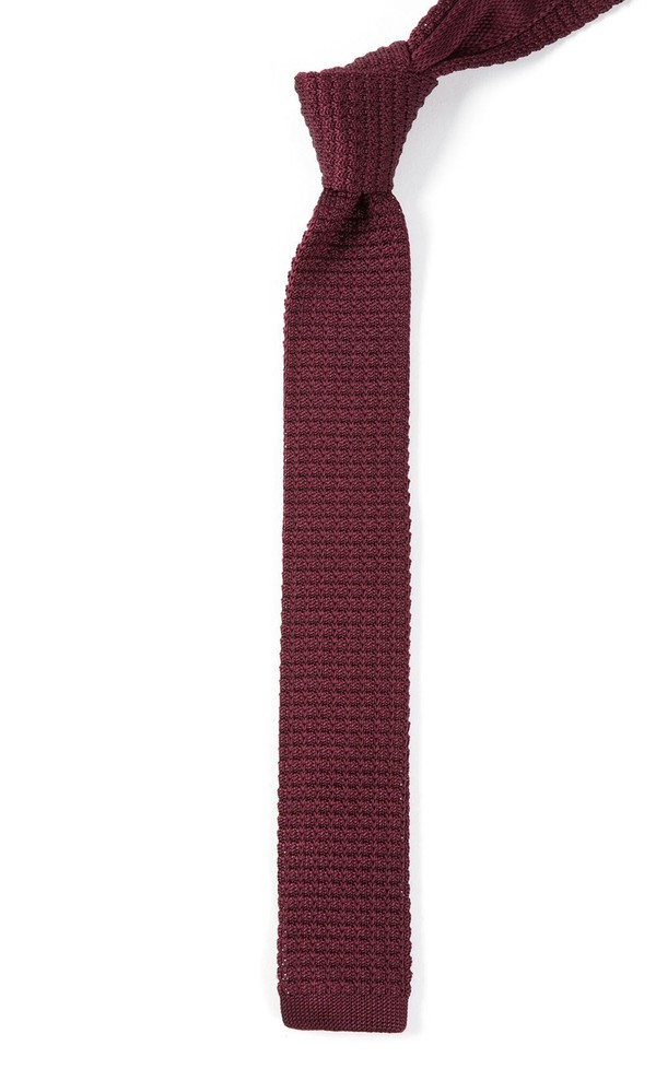 Mens Maroon Pattern Knit Tie Knitted Tie Necktie Narrow Slim Skinny Wove ZZLD331 