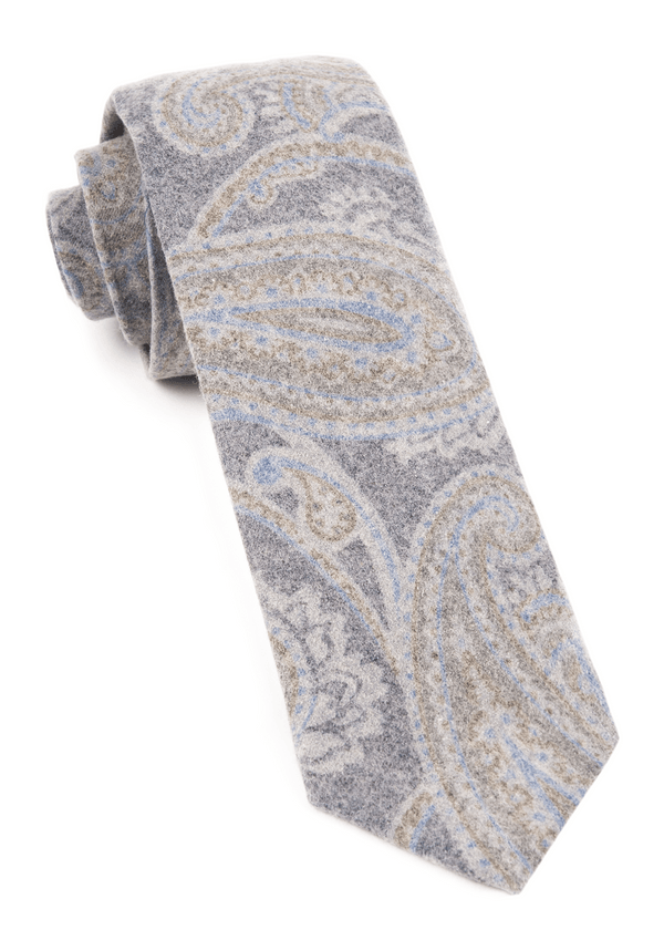 Printed Flannel Paisley Navy Tie