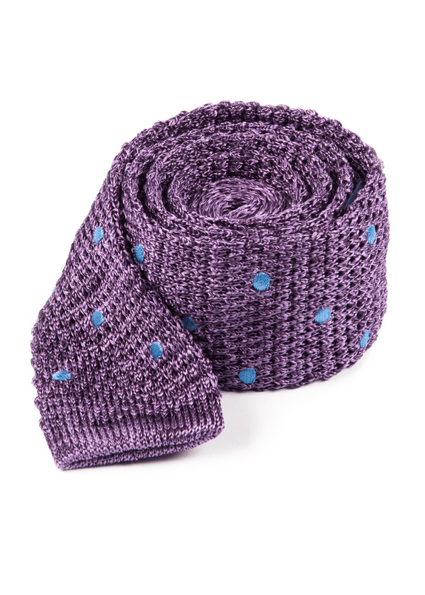 Scramble Knit Polkas Purple Tie
