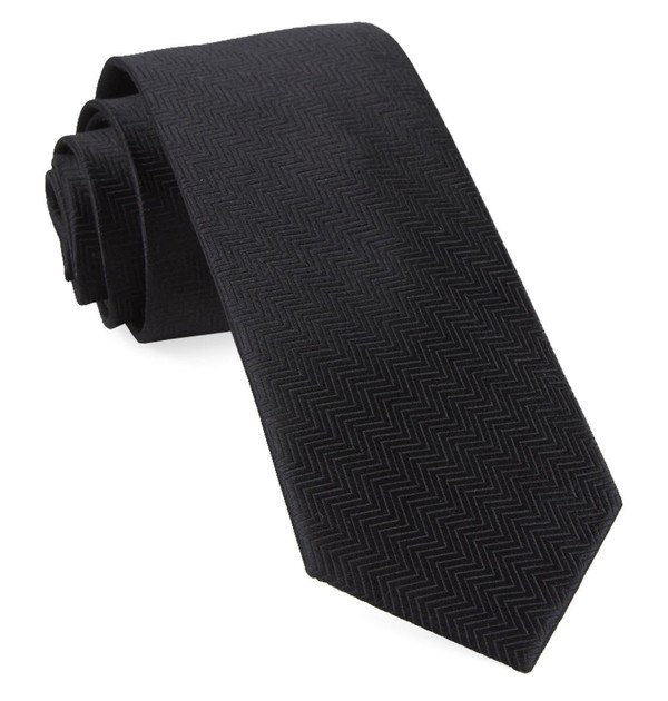 Herringbone Black Tie
