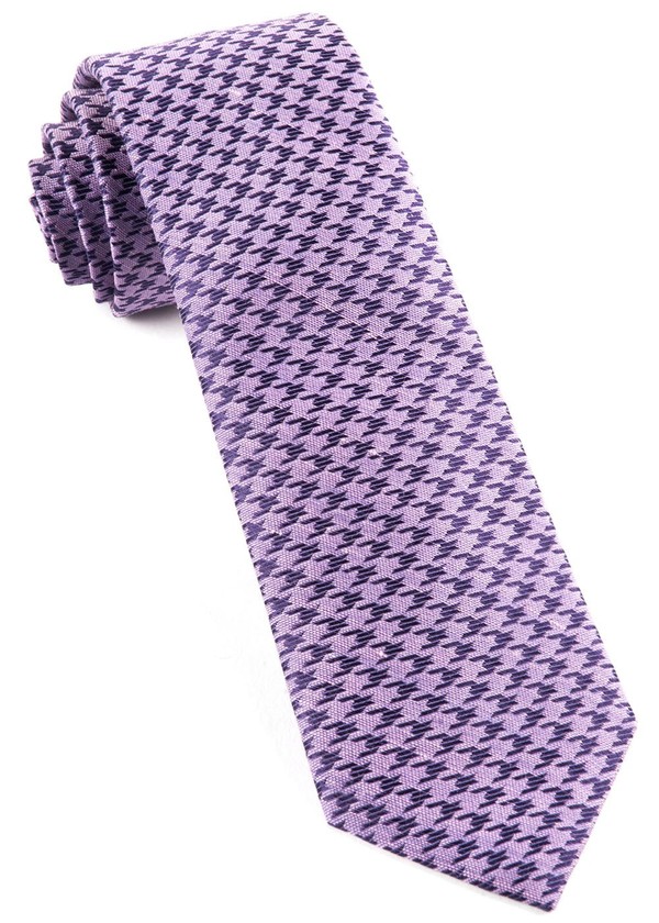 White Wash Houndstooth Lavender Tie