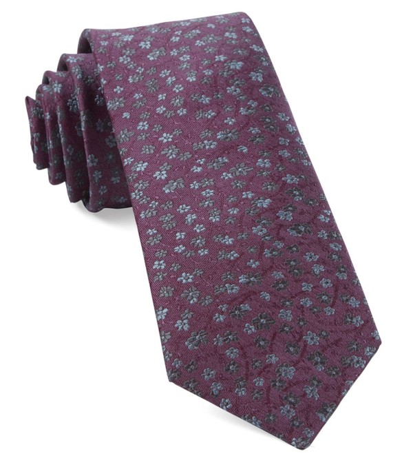 Free Fall Floral Mauve Tie