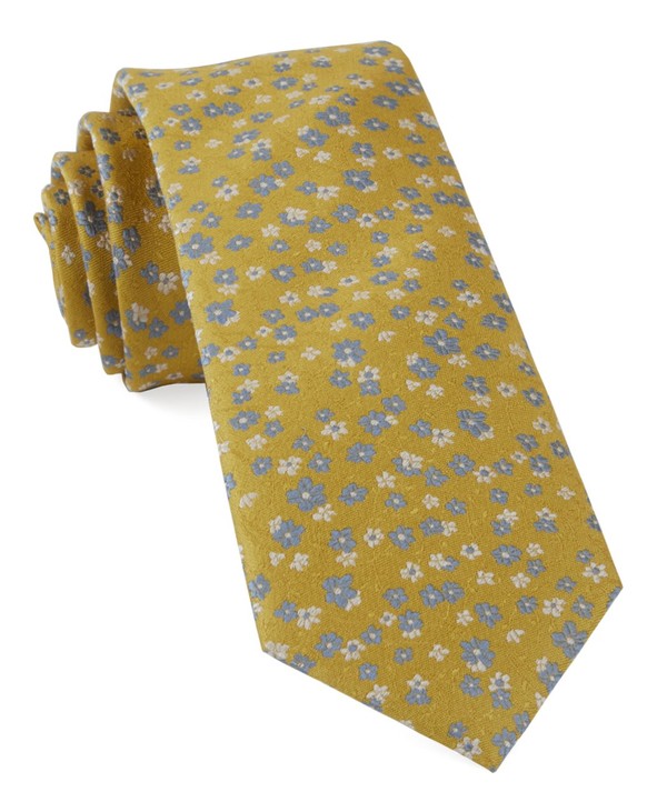Free Fall Floral Yellow Gold Tie