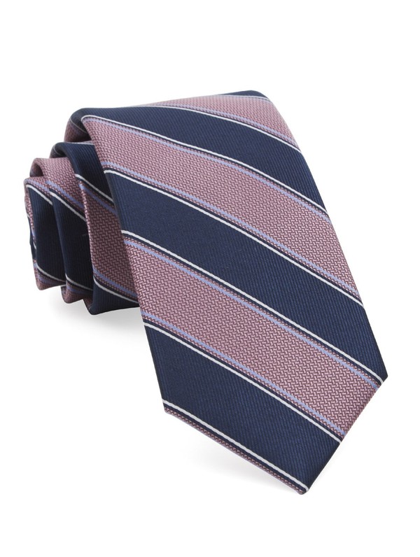 Dual Texture Stripe Pink Tie