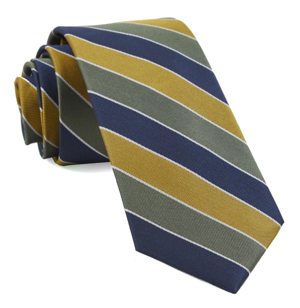 Bedford Stripe Olive Green Tie