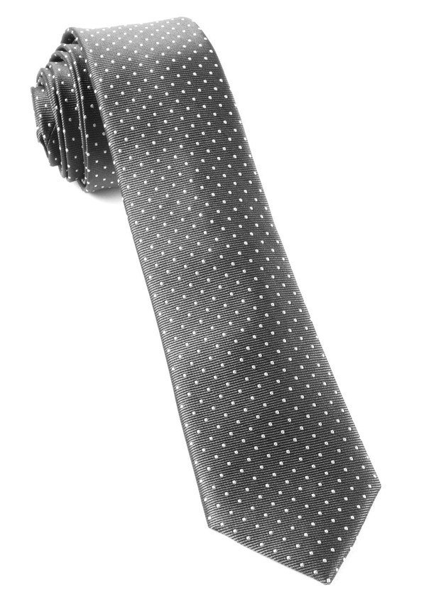 Mini Dots Charcoal Grey Tie