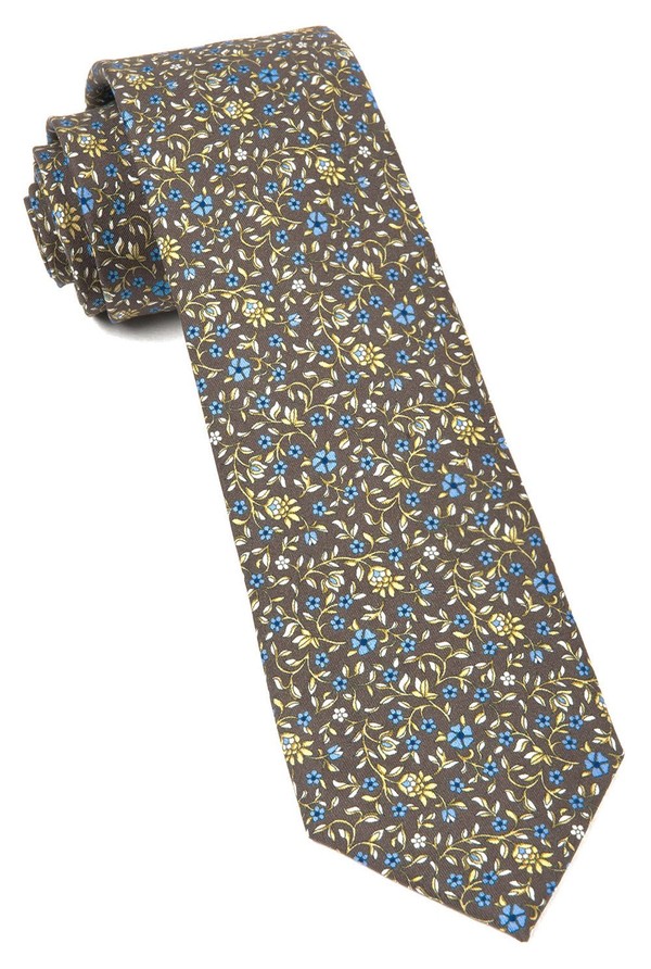 Peninsula Floral Brown Tie