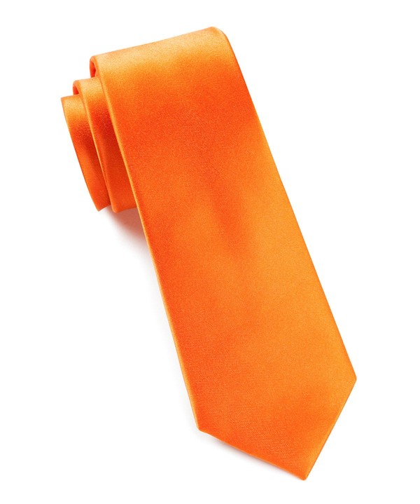 Solid Satin Tangerine Tie