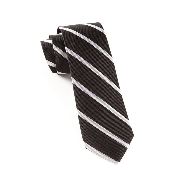 Trad Stripe Black Tie