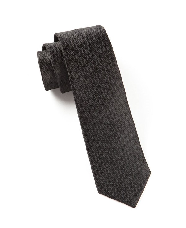 Static Solid Black Tie