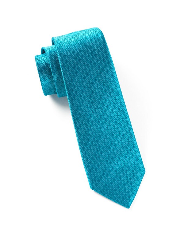 Static Solid Teal Tie