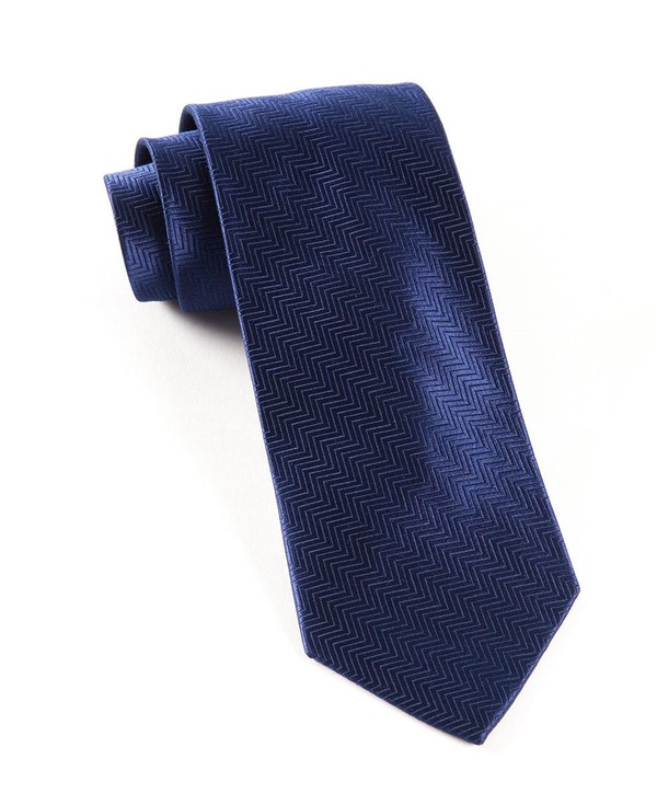 Herringbone Navy Tie