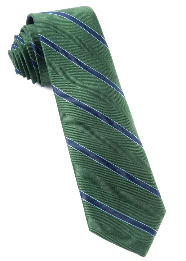 Kennedy Stripe Hunter Green Tie