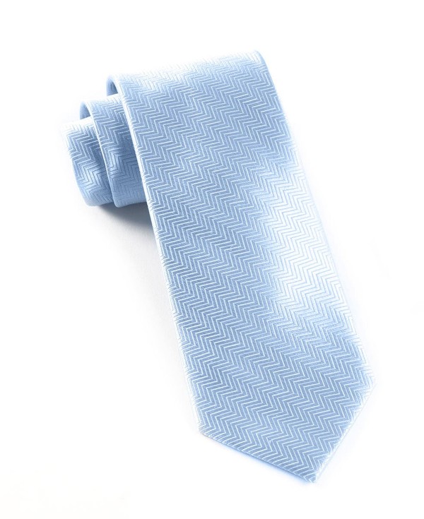 Herringbone Baby Blue Tie