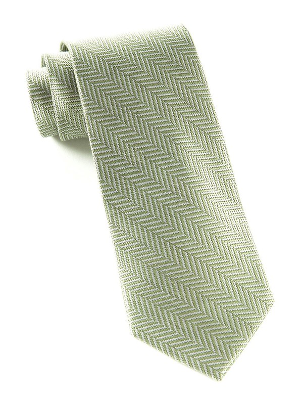 Herringbone Sage Green Tie