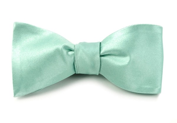 Solid Satin Spearmint Bow Tie