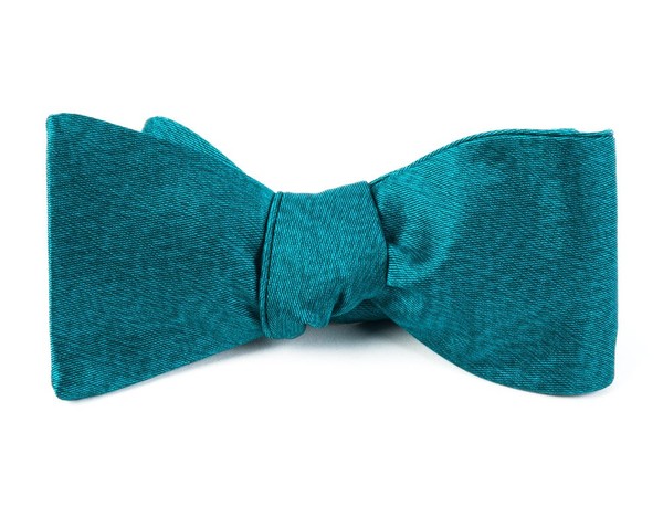Melange Twist Solid Green Teal Bow Tie