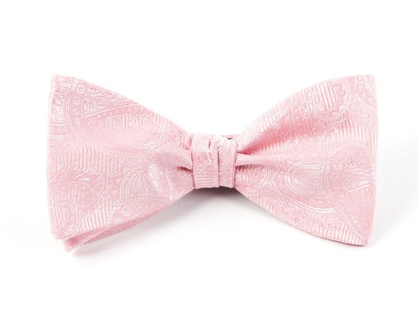 Twill Paisley Blush Pink Bow Tie