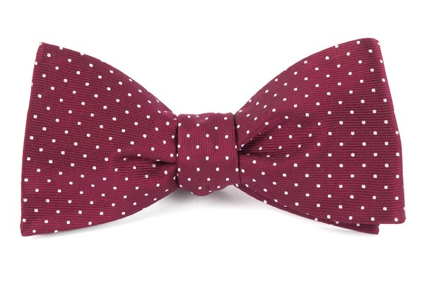 Mini Dots Burgundy Bow Tie