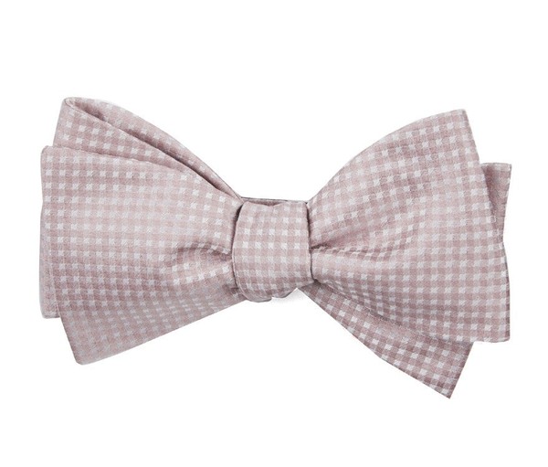 Be Married Checks Soft Pink Bow Tie