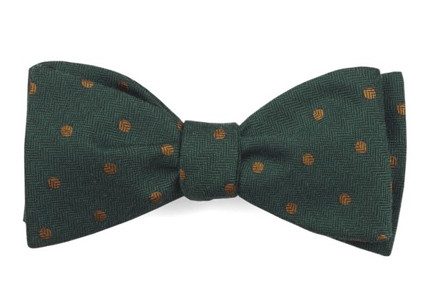 Dotted Hitch Hunter Green Bow Tie