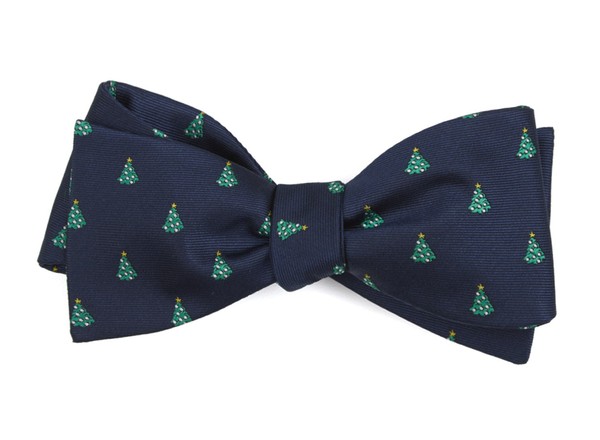 O Christmas Tree Navy Bow Tie