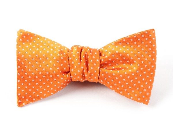 Pindot Tangerine Bow Tie
