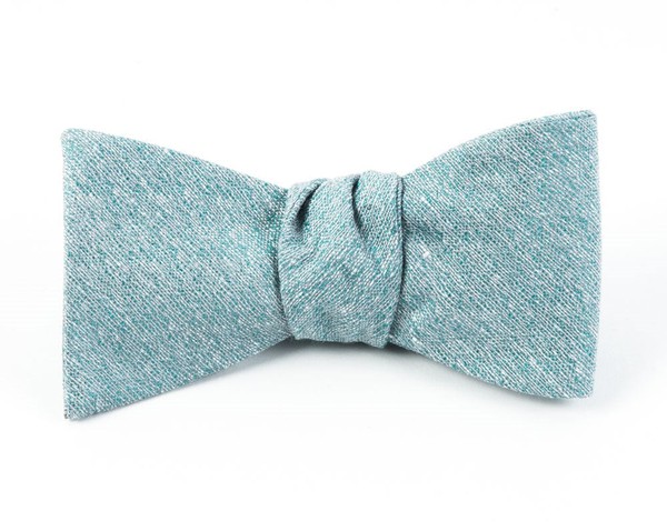 Linen Stitched Robins Egg Bow Tie
