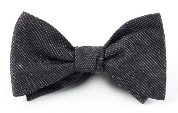 Fountain Solid Black Bow Tie