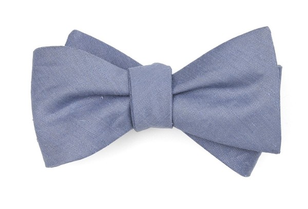 Linen Row Slate Blue Bow Tie
