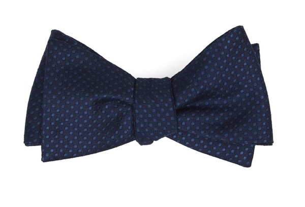 Dotted Spin Navy Bow Tie