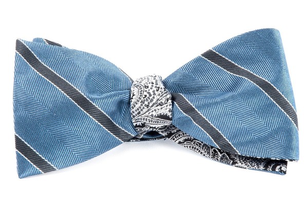 Kennedy Paisley Slate Blue Bow Tie