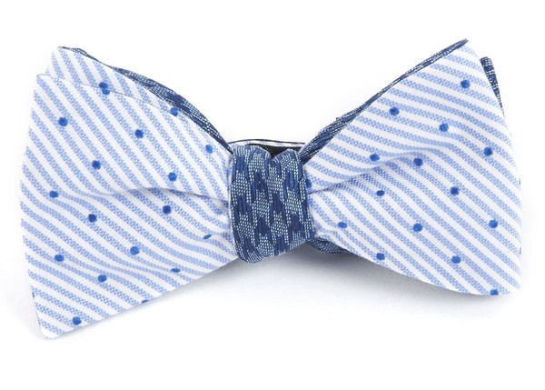 Aisle Houndstooth Blue Bow Tie