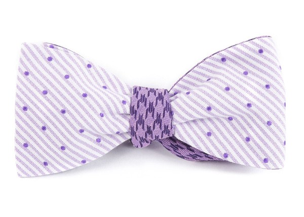 Aisle Houndstooth Purple Bow Tie