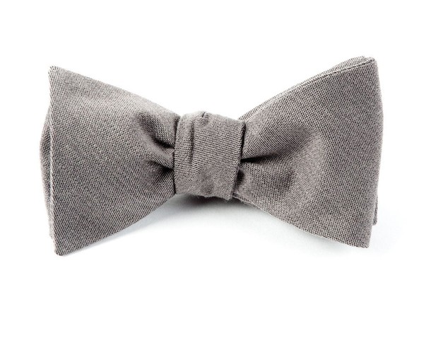 Solid Wool Grey Bow Tie